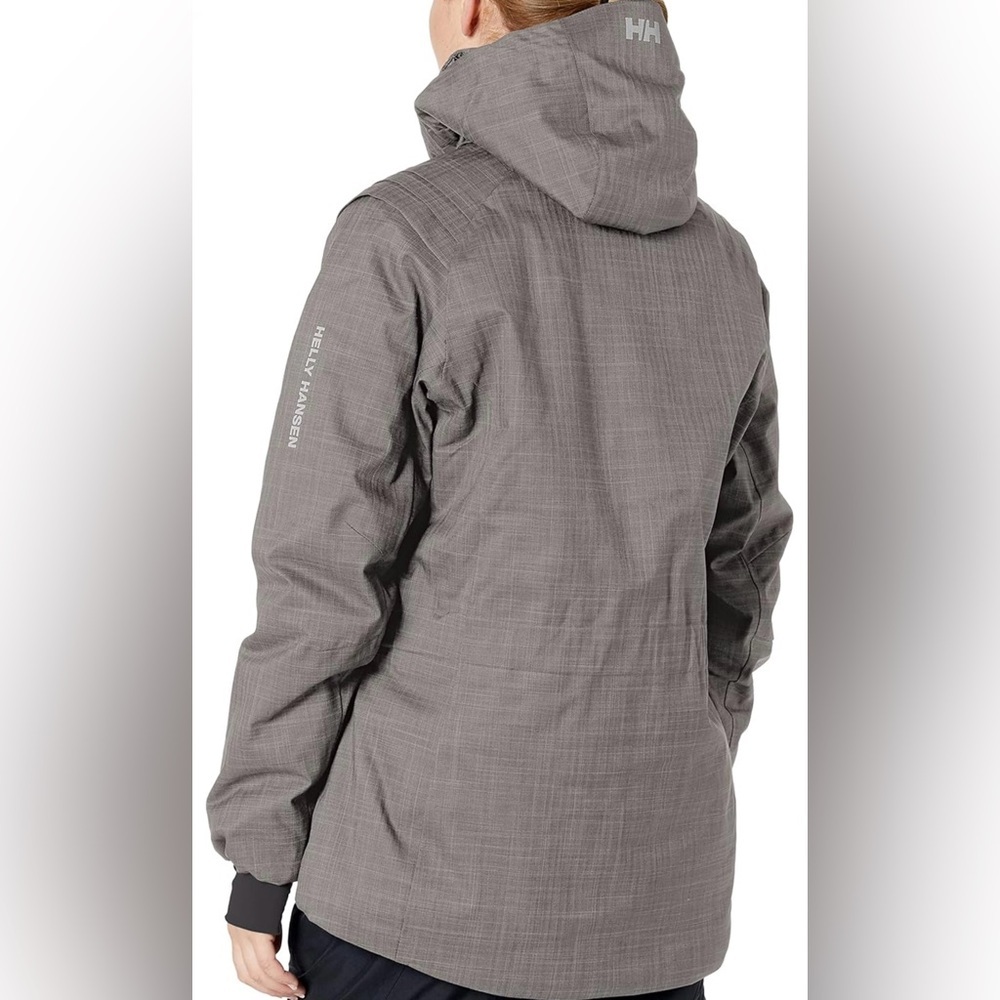 HellyHansen Blanchette Tech Performance SzS Grey WinterParka DoubleCollar NWOT​ - Picture 4 of 15